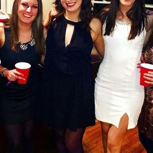 Black fit and flattering BCBG cocktail dress